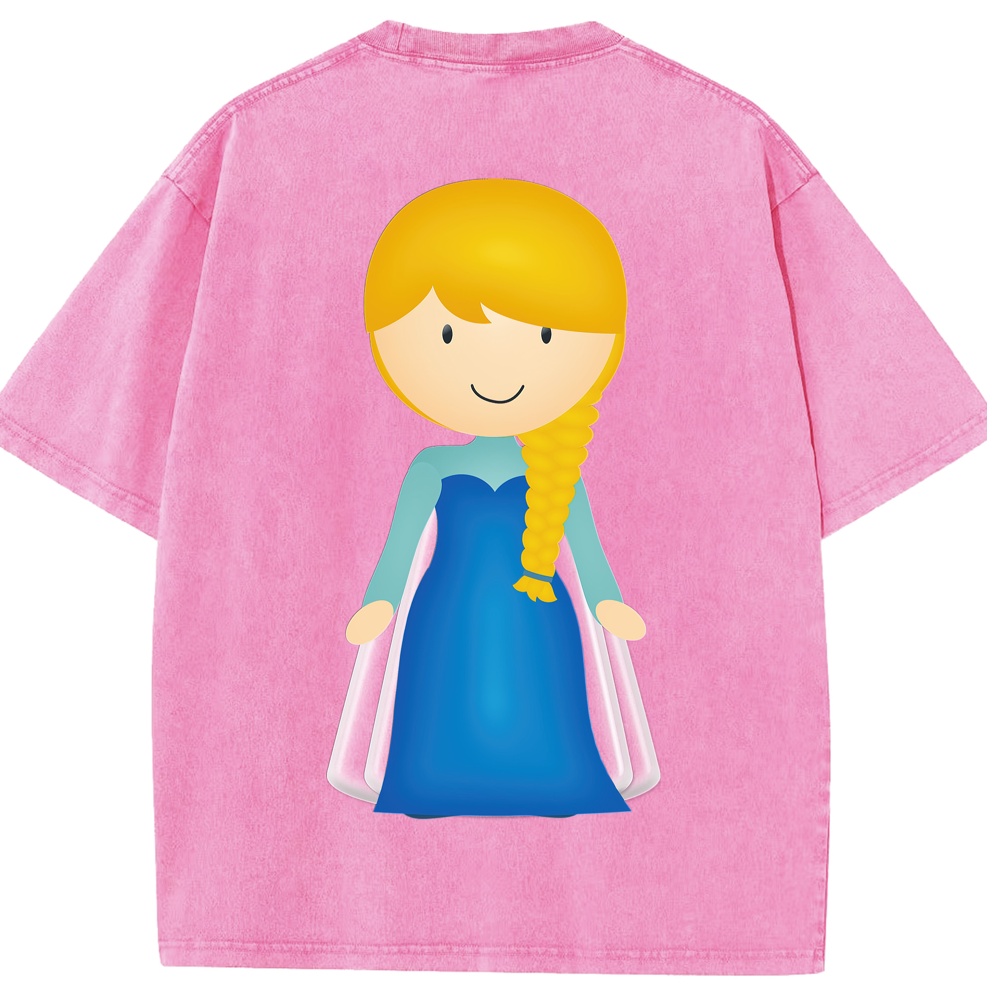 （画像用） アナと雪の女王 アンナ エルサ Frozen Anna Elsa 綿100% ヴィンテージ風 半袖Tシャツ（背面プリント）